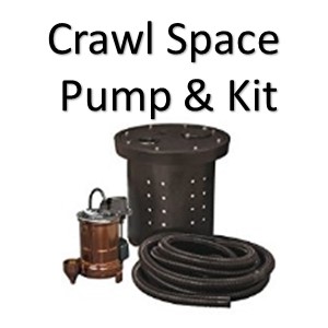Crawl Sump Pump Kits keep the crawl space dry preventing moisture from going to first floor. Best rated crawl space pumps at PumpsSelection.com Sump Pumps.