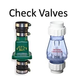 Check Valves protect the pump motor from, repumping the same water. Quiet check Valves at Pumps Selection.com are really quiet.