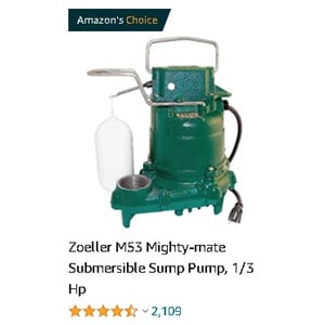 53-0021 - Zoeller 53-0021 - Model N53 Mighty-Mate Non-Automatic Cast Iron Effluent Pump W/ 25 Ft. Cord - 115V, 0.3 HP - Foto 2